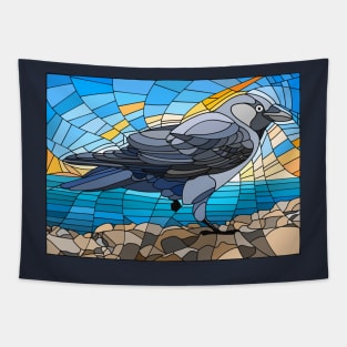 Jackdaw In Glass Tapestry