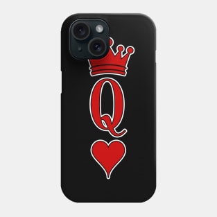 Classy Valentine's Day Queen Of Hearts White Outline Style Phone Case