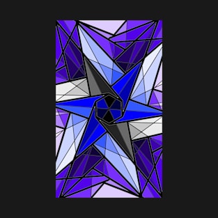 Blue Shapes - Stained Glass Art T-Shirt