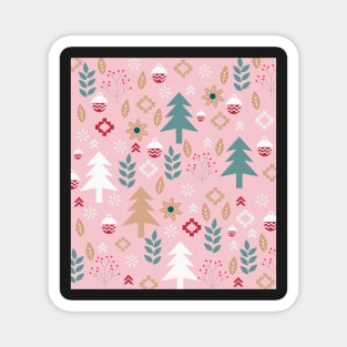 Cute Christmas in pink Magnet