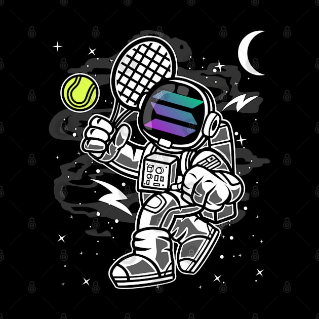 Astronaut Tennis Solana SOL Coin To The Moon Crypto Token Cryptocurrency Blockchain Wallet Birthday Gift For Men Women Kids by Thingking About