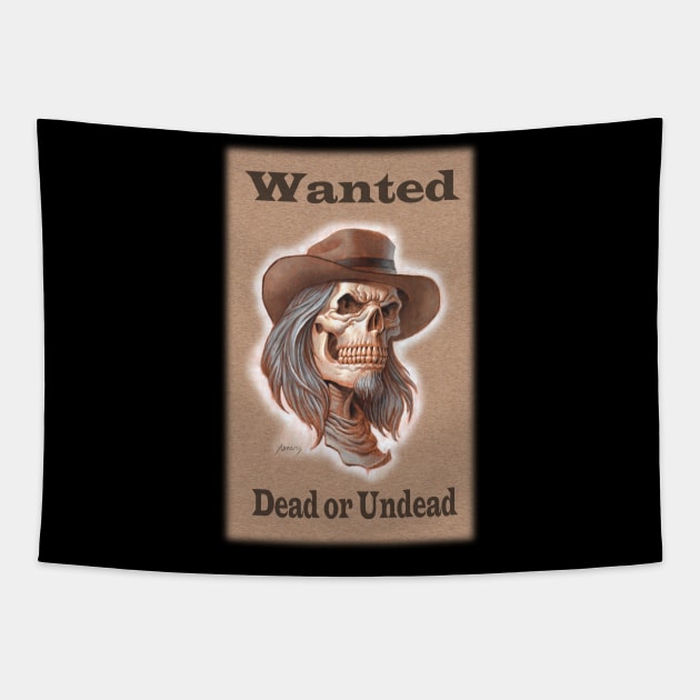 Wanted- outlaw Zombie Tapestry by Paul_Abrams