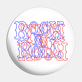Blue and Red RocK n Roll Anagram Pin