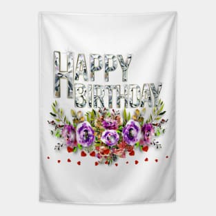 Happy Birthday Greeting Tapestry