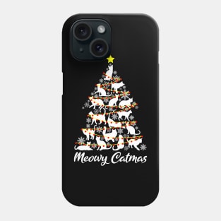 Meowy Catmas Cat Lover Christmas Tree Phone Case