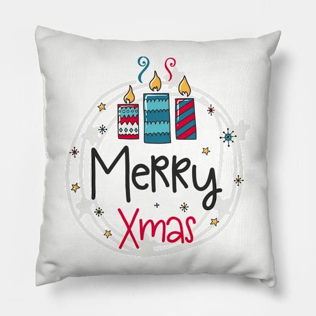 Merry Xmas Pillow by JoyFabrika