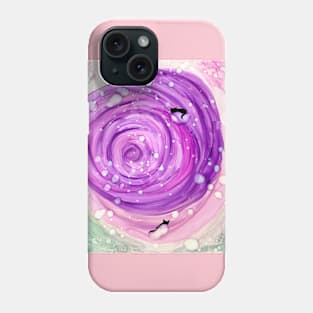 Morning dew on an abstract rose Phone Case