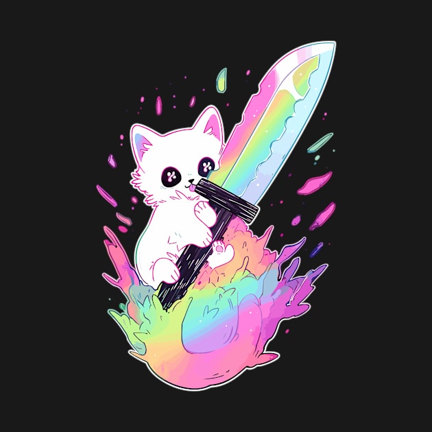 Trippy Cat Psychedelic Rave Cute EDM Festival by QQdesigns