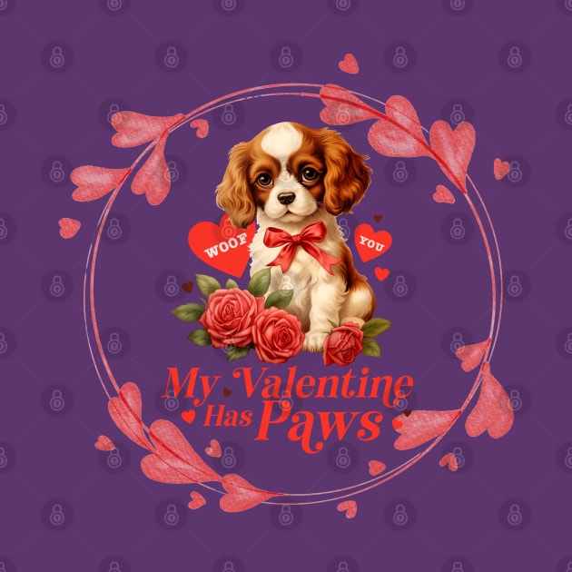 Illustration of Dog With Roses Vintage Style - Valentine's Day Art - Gift for Valentine's Day and Dog Lovers by Petprinty