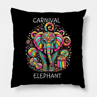 Majestic Elephant With Vibrant Facial Designs Pillow