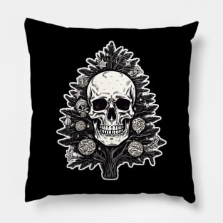 Christmas tree skull Pillow