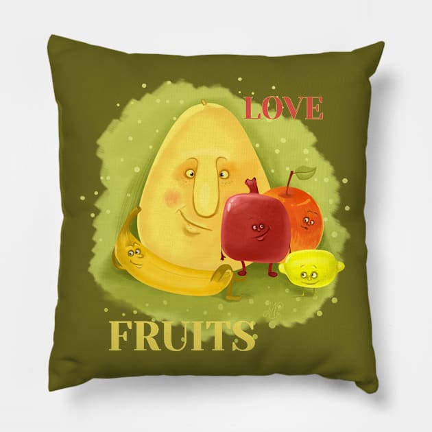 Fruits Pillow by LiyaNabokova