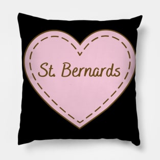 I Love St. Bernards Simple Heart Design Pillow