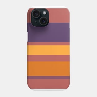 A capital collection of Grape, Deep Ruby, Giant'S Club, Cocoa Brown and Yellow Orange stripes. Phone Case