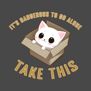 Box Cat Dangerous to go Alone T-Shirt