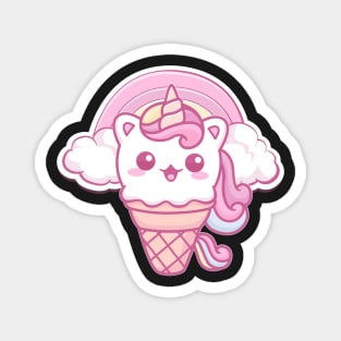 Cute loving Caticorn Meowtical Unicorn girl Magnet