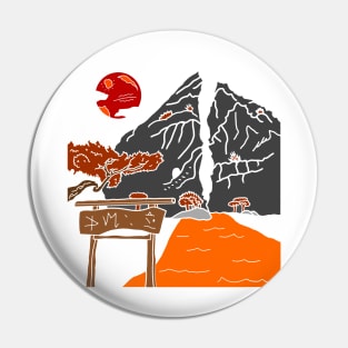 Split mountain in the blood moon Pin