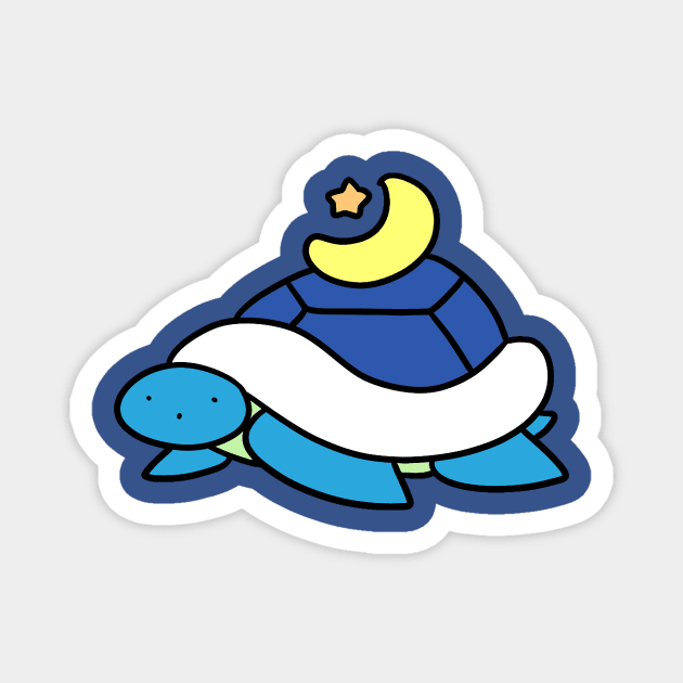 Blue Star and Moon Turtle Magnet by saradaboru