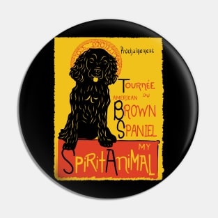 Funny American Water Spaniel Cute Dog Chat Noir Mashup Art Pin