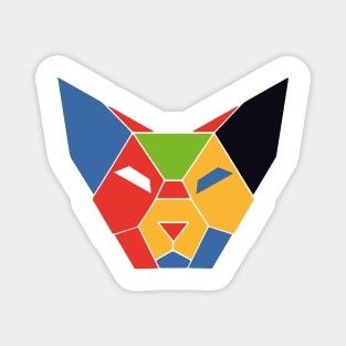 Geometric Abstract Cat Colorful and Retro Design Colorful Abstract Cat Elegance Magnet