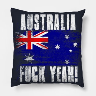 Australia Fuck Yeah! Wartorn Distressed Flag Pillow