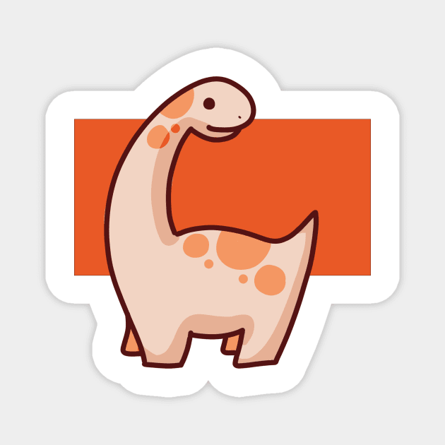 Cute Long Neck Dinosaurus, Brontosaurus, Brachiosaurus Magnet by hugadino