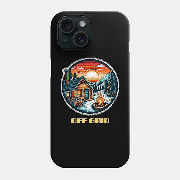 Off grid snow cabin Phone Case by Tofuvanman