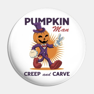 Pumpkin Man Halloween Pin