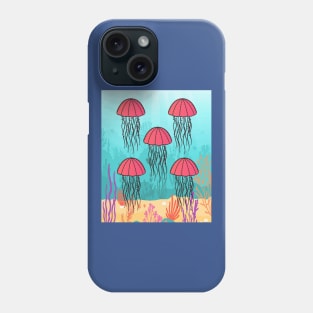 Colorful Luminous Jellyfish Sea Animals Phone Case