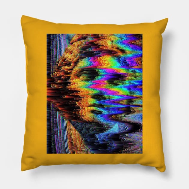 Vaporwave greek glitch statue Pillow by isarol