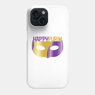 Purple Gold Happy Purim and mask Phone Case