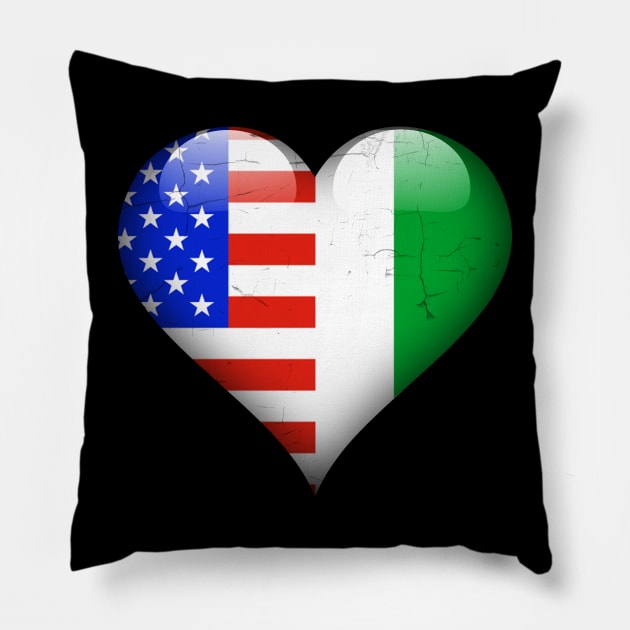 Half American Half Nigerian - Gift for Nigerian From Nigeria Pillow by Country Flags