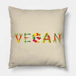 Vegan Food Typography Pillow