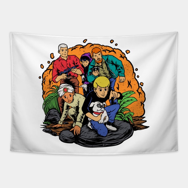 Retro Jonny Quest Tapestry by littlepdraws