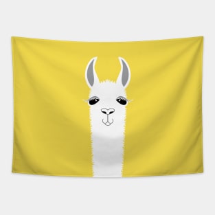 LLAMA PORTRAIT ON ILLUMINATING YELLOW Tapestry