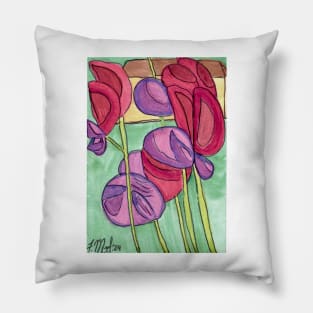 Sweet Pea Flowers Pillow