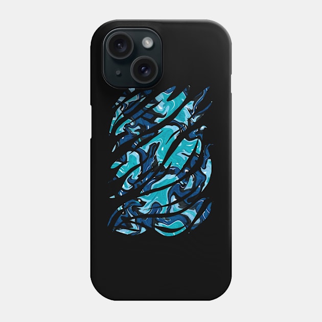 Blue ocean waves abstract shapes Phone Case by NadiaChevrel