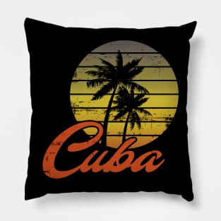 Cuba Vintage Retro 70s Throwback Surf Pillow