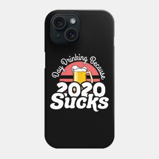 day drinking because 2020 sucks vintage retro aesthetic Phone Case