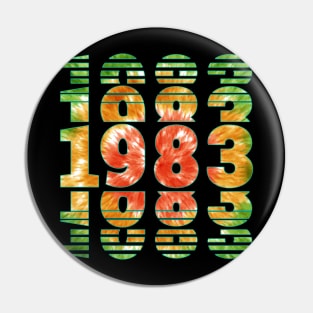 Tie Dye 1983 Birthday Pin