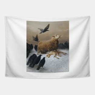 Anguish Oil Painting Remastered Sheep Tapestry