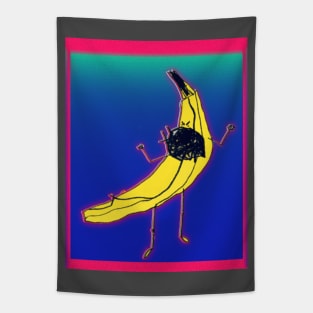 Neon Angry Banana Tapestry