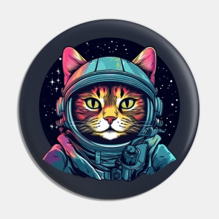 Cat Astronaut in Space Helmet Pin