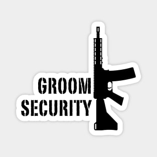 Groom Security (Bachelor Party / Stag Night / Rifle / Black) Magnet