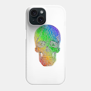 Stained glass skull - rainbow version Phone Case