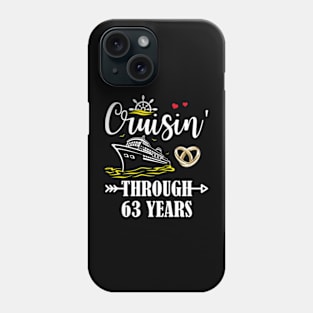 Cruising Through 63 Years Family 63rd Anniversary Cruise Couple Phone Case