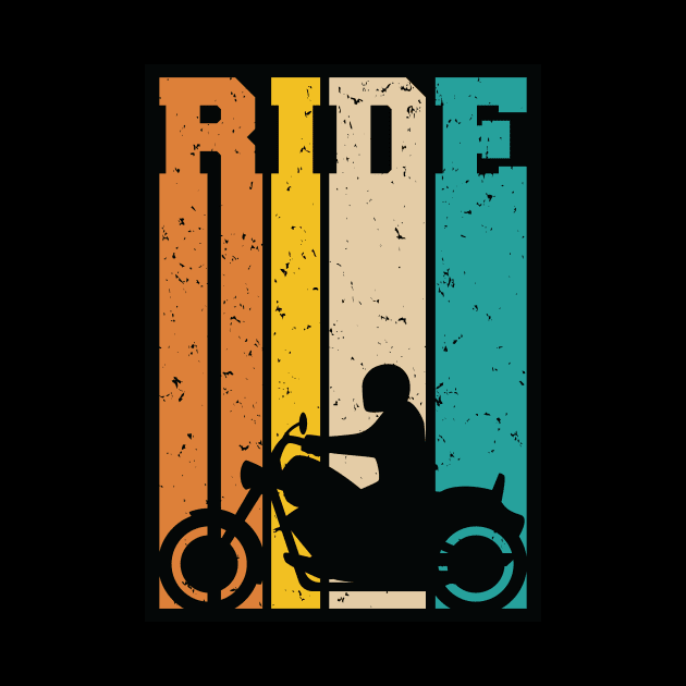 Ride Retro Motorcycle Super Sportbike Silhouette Illustration by hobrath