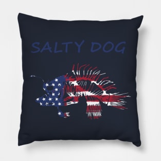 Copy of Salty Dog Painted American Flag Deep Sea Angler Skeleton Pillow