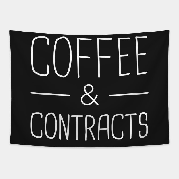 Coffee & Contracts | Realtor & Real Estate Design Tapestry by MeatMan