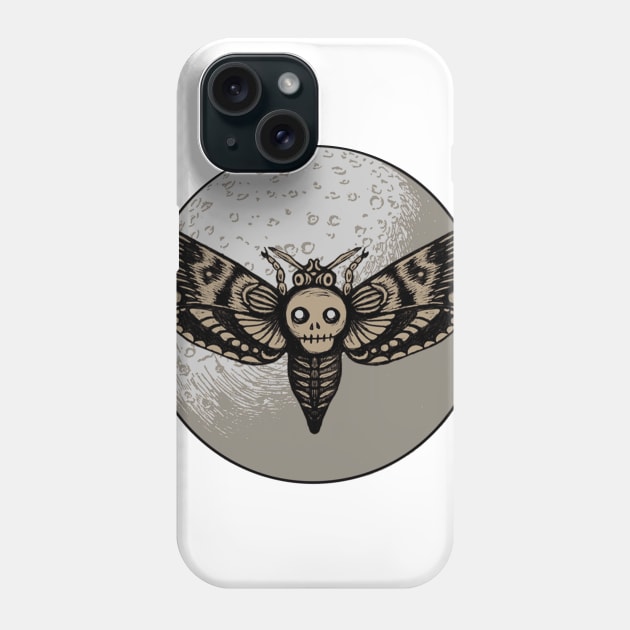 Skull Moth Moon Phone Case by Earthenwood